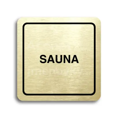 Piktogram "sauna" - zlatá tabulka - černý tisk