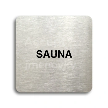Piktogram "sauna" - stříbrná tabulka - černý tisk bez rámečku