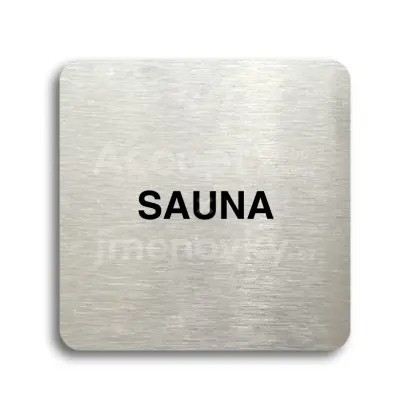 Piktogram "sauna" - stříbrná tabulka - černý tisk bez rámečku