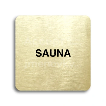 Piktogram "sauna" - zlatá tabulka - černý tisk bez rámečku