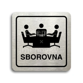 Piktogram "sborovna" - stříbrná tabulka - černý tisk