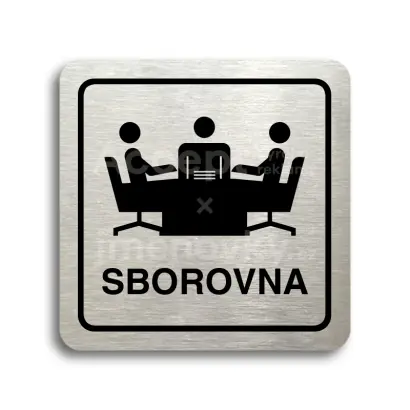 Piktogram "sborovna" - stříbrná tabulka - černý tisk
