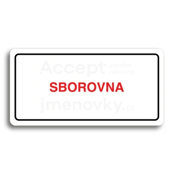 Piktogram "SBOROVNA" - bílá tabulka - barevný tisk