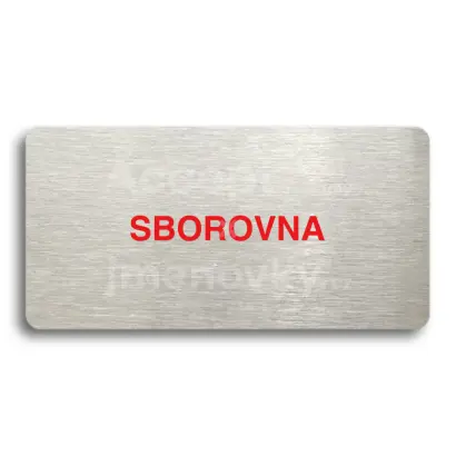 Piktogram "SBOROVNA" - stříbrná tabulka - barevný tisk bez rámečku