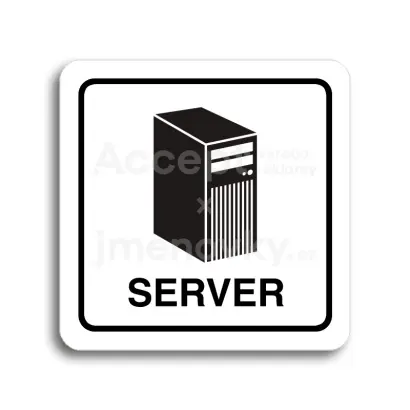 Piktogram "server" - bílá tabulka - černý tisk