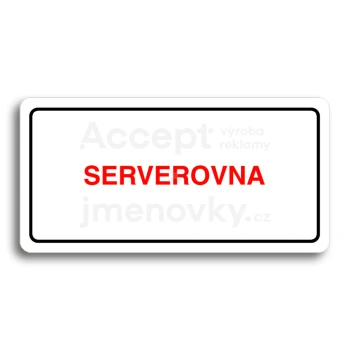 Piktogram "SERVEROVNA" - bílá tabulka - barevný tisk