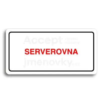 Piktogram "SERVEROVNA" - bílá tabulka - barevný tisk