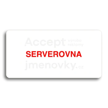 Piktogram "SERVEROVNA" - bílá tabulka - barevný tisk bez rámečku