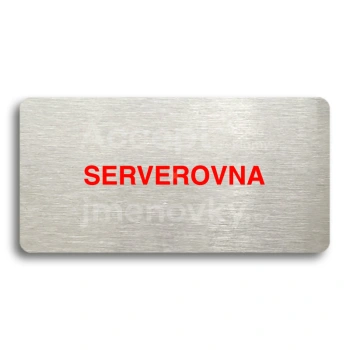 Piktogram "SERVEROVNA" - stříbrná tabulka - barevný tisk bez rámečku