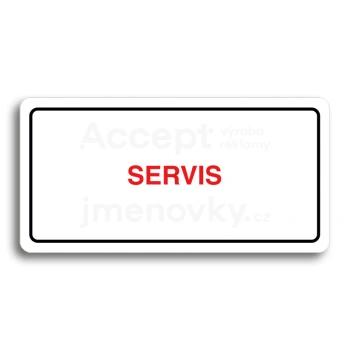 Piktogram "SERVIS" - bílá tabulka - barevný tisk