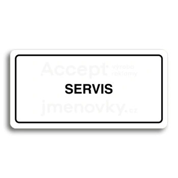 Piktogram "SERVIS" - bílá tabulka - černý tisk