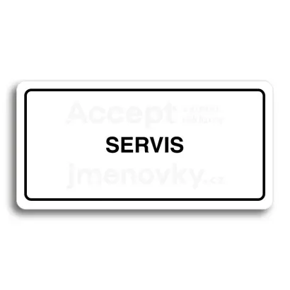 Piktogram "SERVIS" - bílá tabulka - černý tisk
