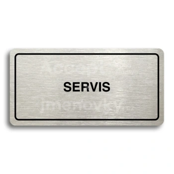 Piktogram "SERVIS" - stříbrná tabulka - černý tisk
