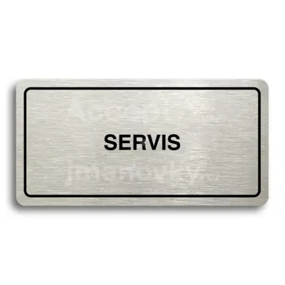 Piktogram "SERVIS" - stříbrná tabulka - černý tisk