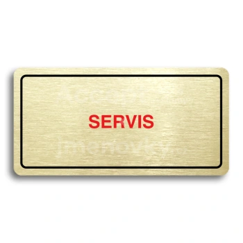 Piktogram "SERVIS" - zlatá tabulka - barevný tisk