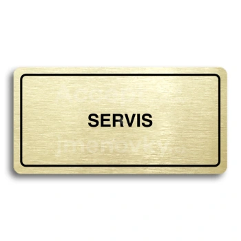 Piktogram "SERVIS" - zlatá tabulka - černý tisk