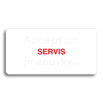Piktogram "SERVIS" - bílá tabulka - barevný tisk bez rámečku