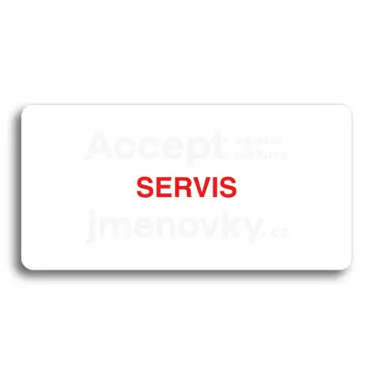 Piktogram "SERVIS" - bílá tabulka - barevný tisk bez rámečku