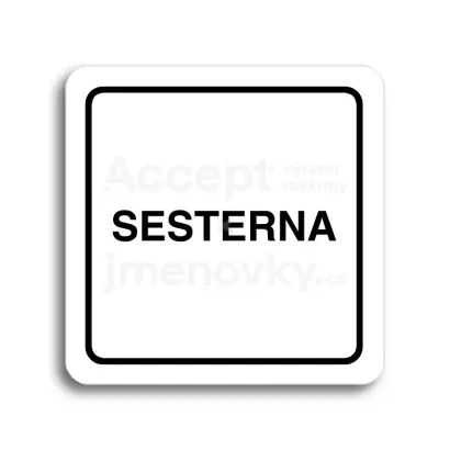 Piktogram "sesterna II" - bílá tabulka - černý tisk