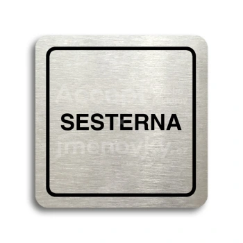 Piktogram "sesterna II" - stříbrná tabulka - černý tisk