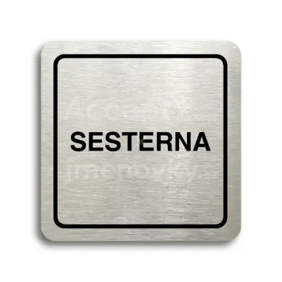 Piktogram "sesterna II" - stříbrná tabulka - černý tisk