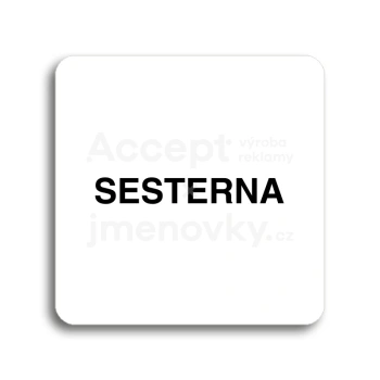 Piktogram "sesterna II" - bílá tabulka - černý tisk bez rámečku
