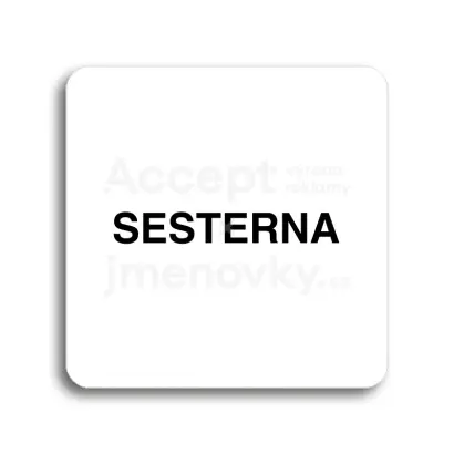 Piktogram "sesterna II" - bílá tabulka - černý tisk bez rámečku