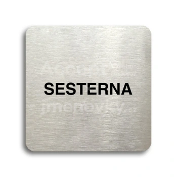 Piktogram "sesterna II" - stříbrná tabulka - černý tisk bez rámečku