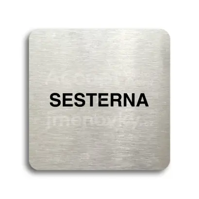 Piktogram "sesterna II" - stříbrná tabulka - černý tisk bez rámečku