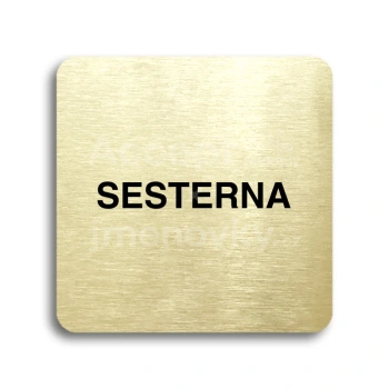 Piktogram "sesterna II" - zlatá tabulka - černý tisk bez rámečku