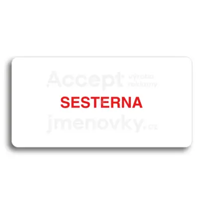 Piktogram "SESTERNA" - bílá tabulka - barevný tisk bez rámečku