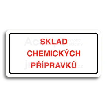 Piktogram "SKLAD CHEMICKÝCH PŘÍPRAVKŮ" - bílá tabulka - barevný tisk