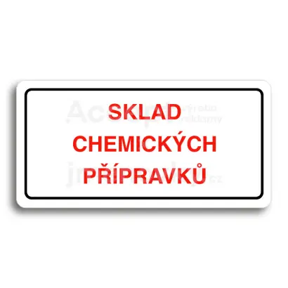 Piktogram "SKLAD CHEMICKÝCH PŘÍPRAVKŮ" - bílá tabulka - barevný tisk