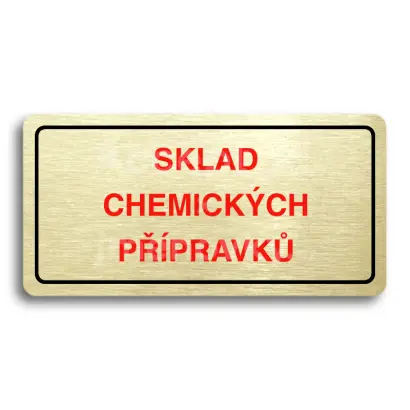 Piktogram "SKLAD CHEMICKÝCH PŘÍPRAVKŮ" - zlatá tabulka - barevný tisk