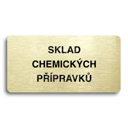 Piktogram "SKLAD CHEMICKÝCH PŘÍPRAVKŮ" - zlatá tabulka - černý tisk bez rámečku