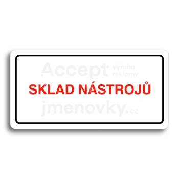 Piktogram "SKLAD NÁSTROJŮ" - bílá tabulka - barevný tisk