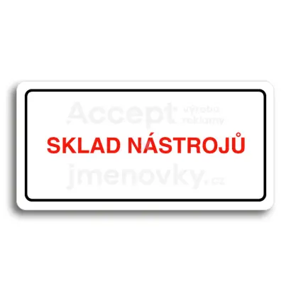 Piktogram "SKLAD NÁSTROJŮ" - bílá tabulka - barevný tisk