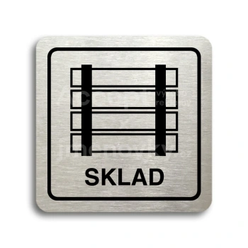 Piktogram "sklad" - stříbrná tabulka - černý tisk