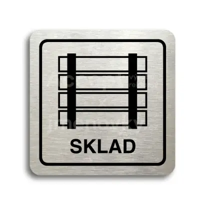 Piktogram "sklad" - stříbrná tabulka - černý tisk
