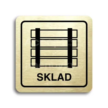 Piktogram "sklad" - zlatá tabulka - černý tisk
