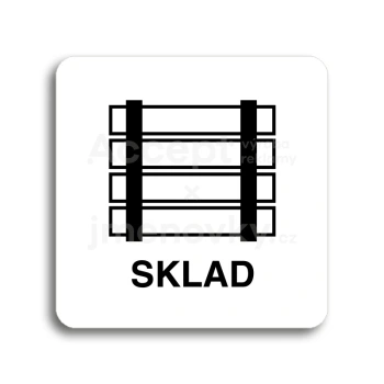 Piktogram "sklad" - bílá tabulka - černý tisk bez rámečku