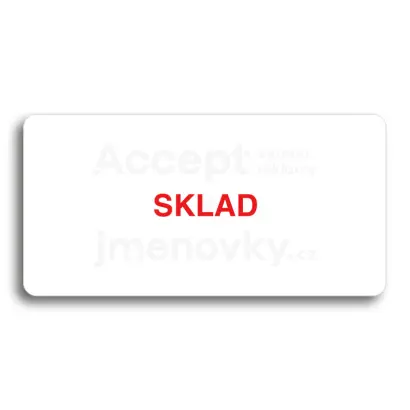Piktogram "SKLAD" - bílá tabulka - barevný tisk bez rámečku