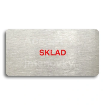 Piktogram "SKLAD" - stříbrná tabulka - barevný tisk bez rámečku