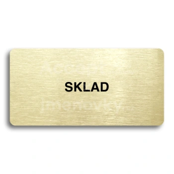 Piktogram "SKLAD" - zlatá tabulka - černý tisk bez rámečku
