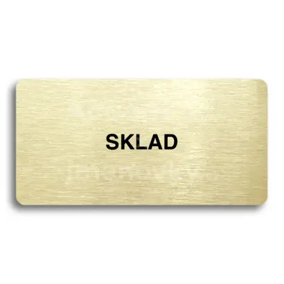 Piktogram "SKLAD" - zlatá tabulka - černý tisk bez rámečku