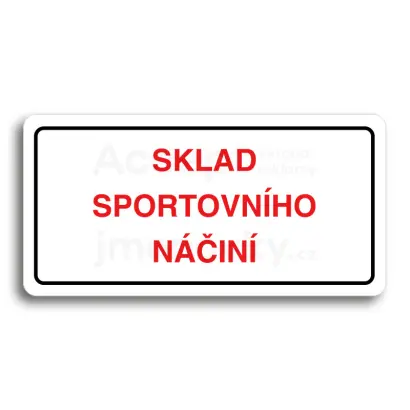 Piktogram "SKLAD SPORTOVNÍHO NÁČINÍ" - bílá tabulka - barevný tisk