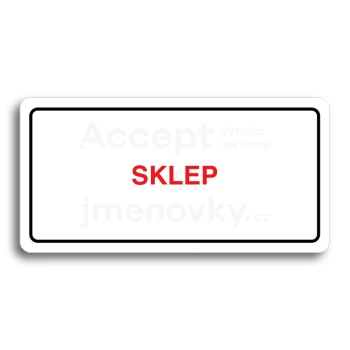 Piktogram "SKLEP" - bílá tabulka - barevný tisk