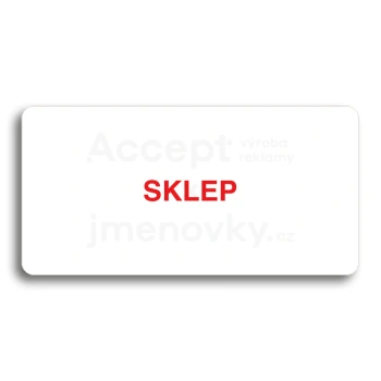 Piktogram "SKLEP" - bílá tabulka - barevný tisk bez rámečku