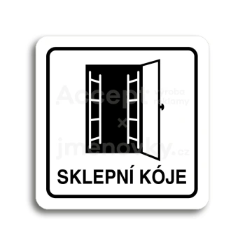 Piktogram "sklepní kóje II" - bílá tabulka - černý tisk