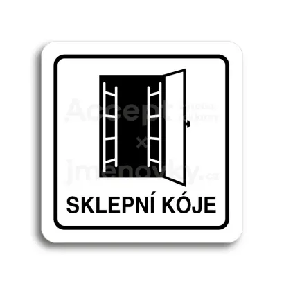 Piktogram "sklepní kóje II" - bílá tabulka - černý tisk